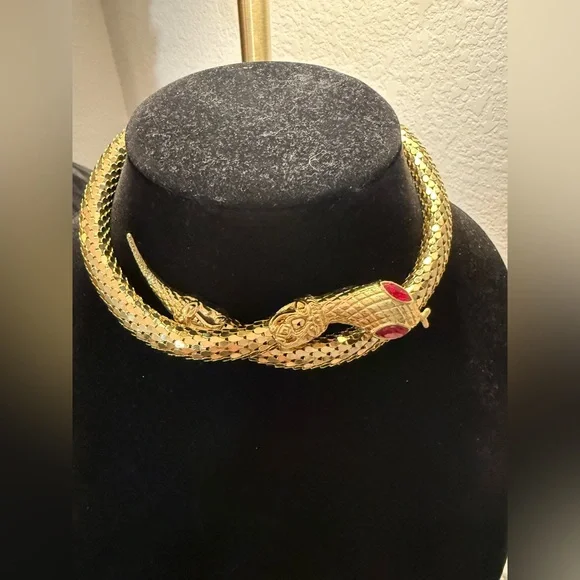 Gold Snake Choker Necklace - Picture 2 of 4